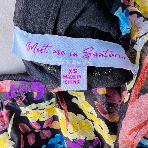 MEET ME IN SANTORINI FLORAL HALTER TIERED RUFFLE FOREST FAIRY MAXI DRESS SIZE XS - Picture 12 of 15